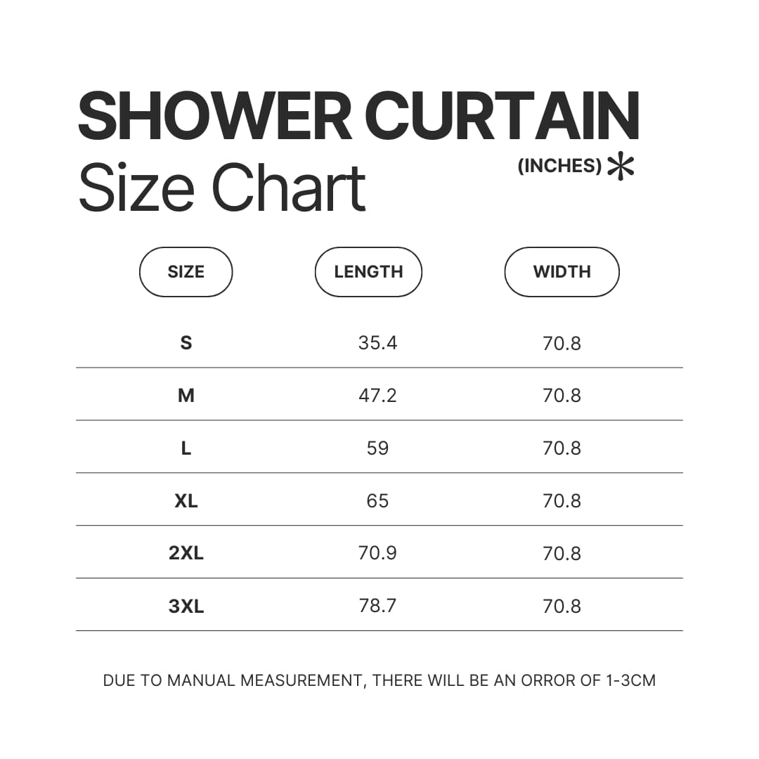 Shower Curtain Size Chart - Bojack Horseman Store